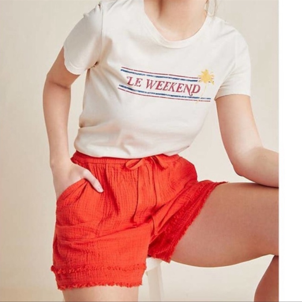Anthropologie Saturday Sunday Marie Gauze Frayed Cover Up Shorts